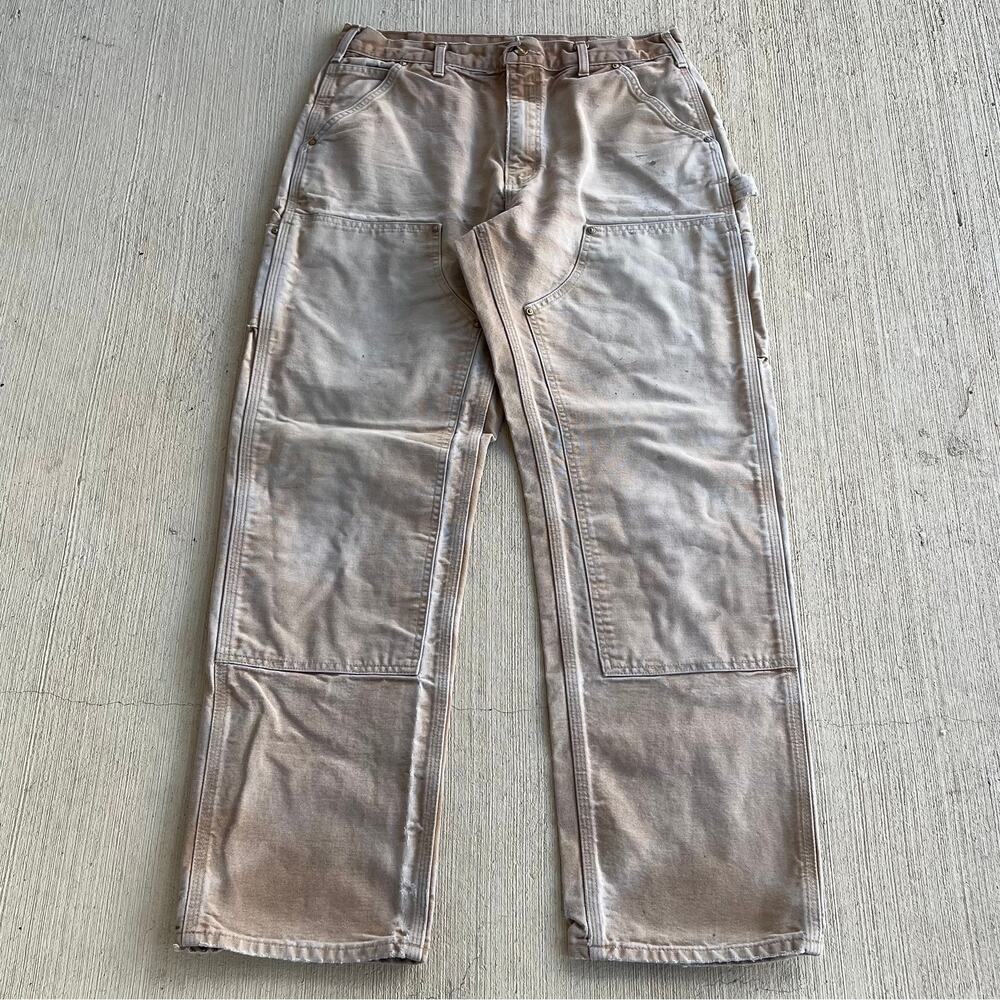 Carhartt faded brown double knee work wear carpenter pants